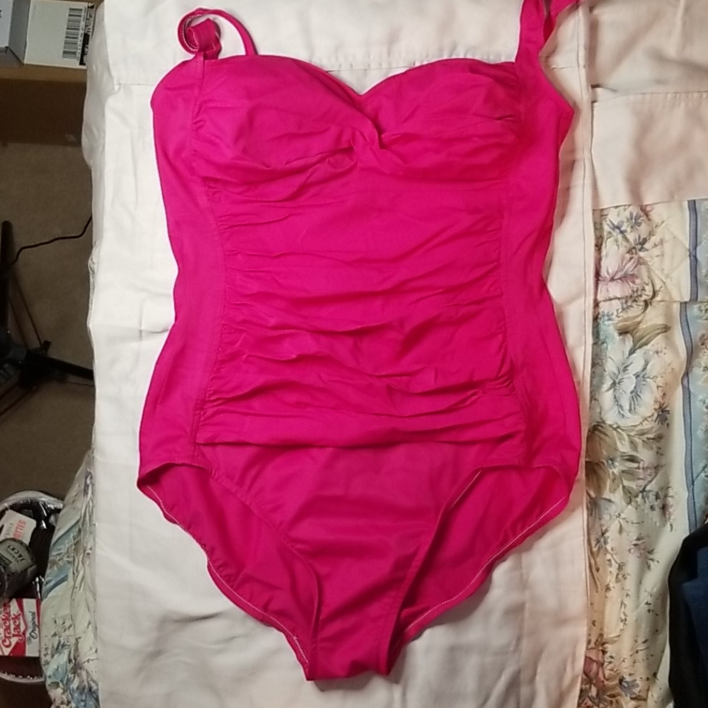 Flattering flirty pink one piece
